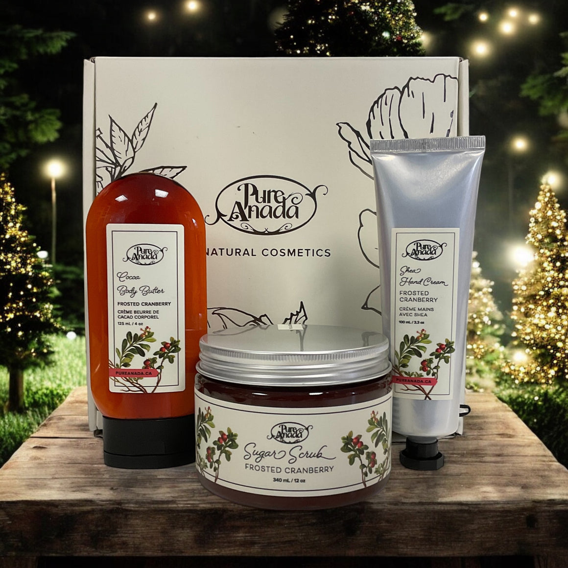 Christmas Sugar Scrub & Body Creme, Frosted Cranberry - Pure Anada