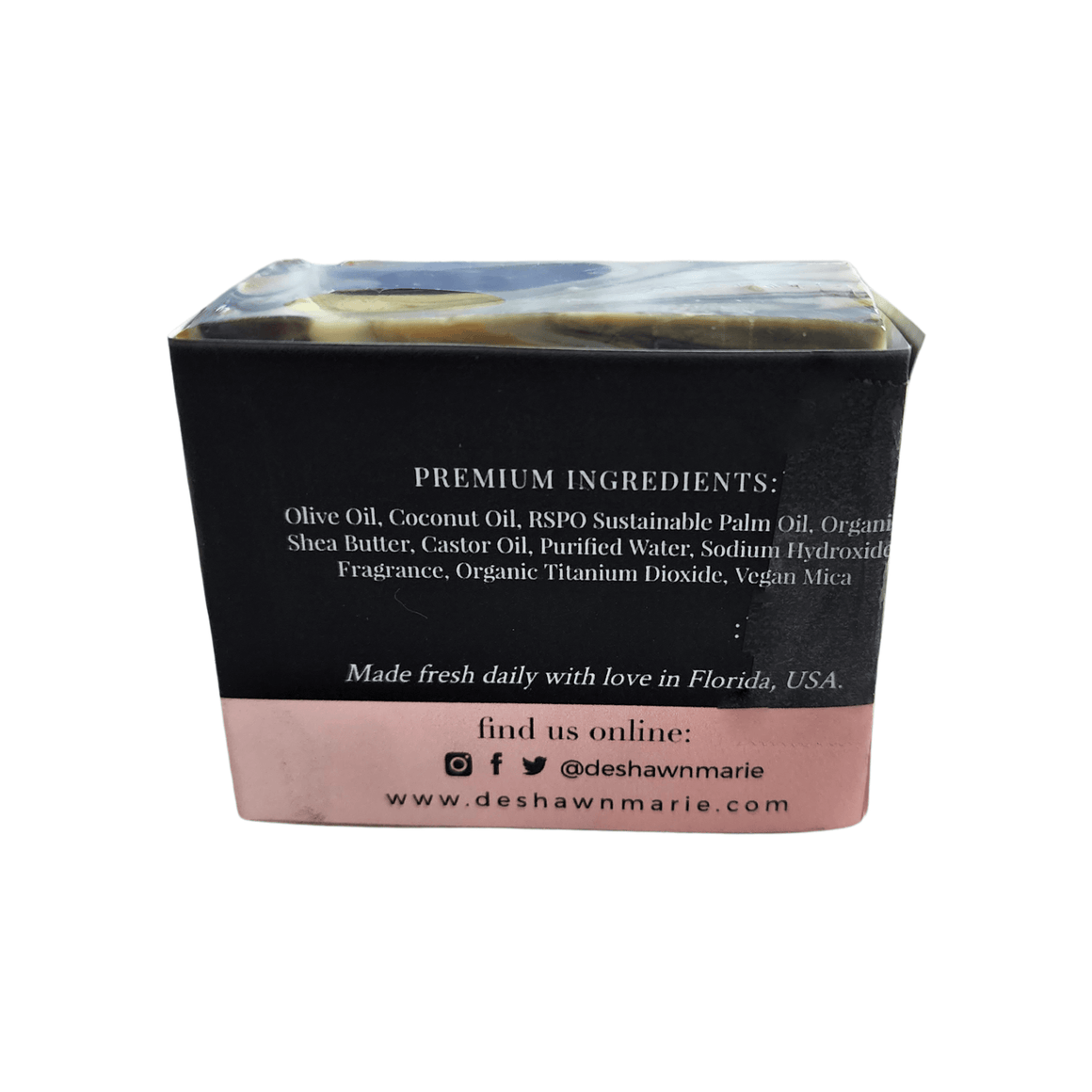 Evening Honeysuckle Bar Soap - Soap Boutique packaging showing premium ingredients.