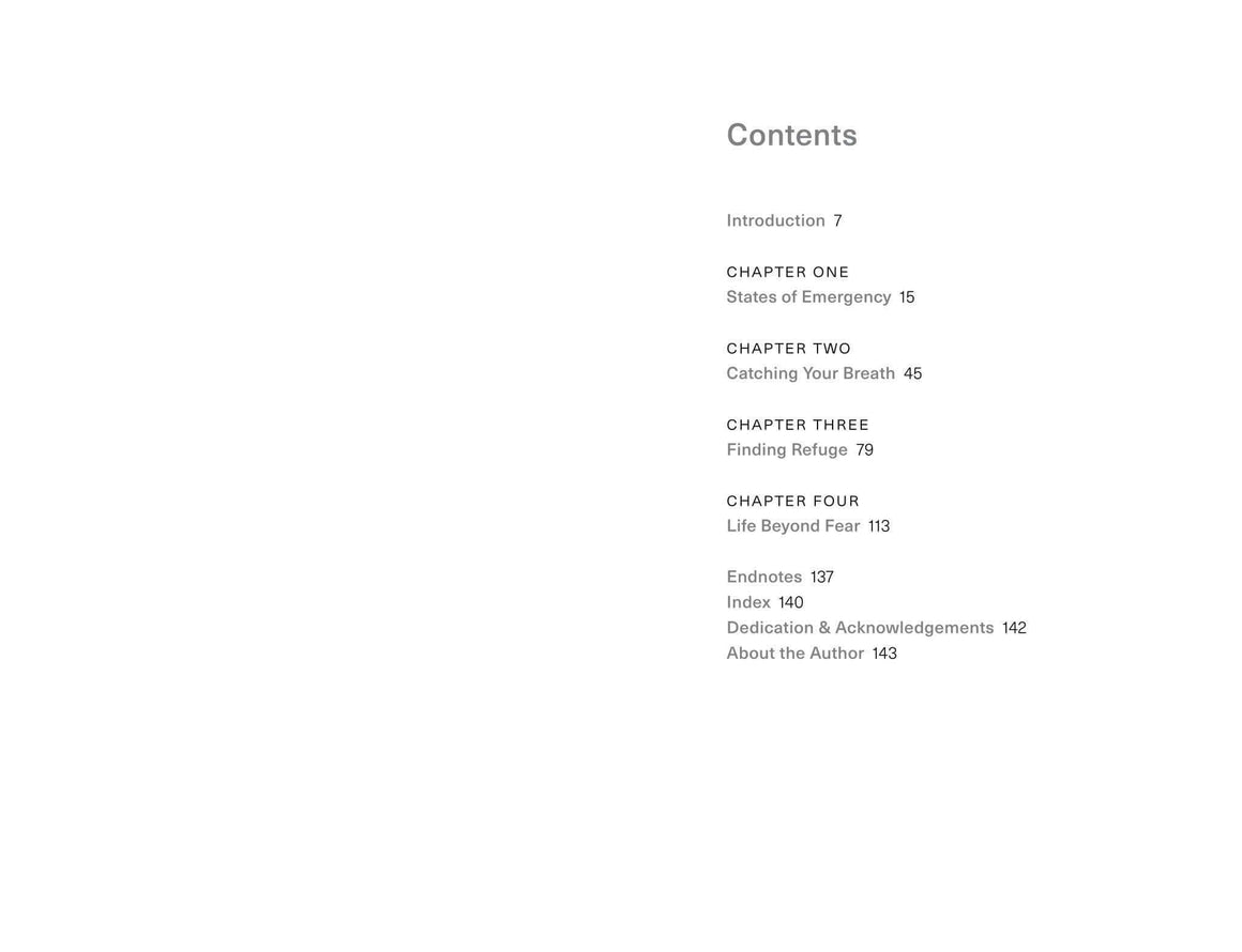 Table of contents for 'Find Your Path Through Anxiety' showing chapter titles and page numbers.