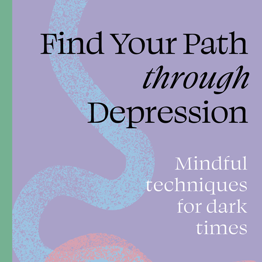 Book cover of 'Find Your Path through Depression' with a purple background and wavy lines.