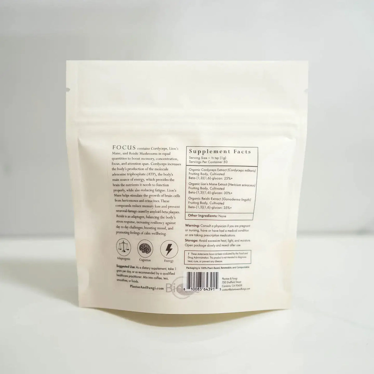 Focus Mushroom Powder For Brain Health