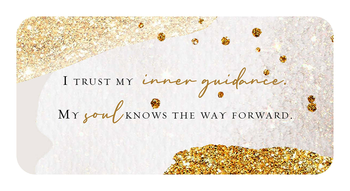 From the Heart Inspiration Cards with gold accents featuring affirmations about inner guidance and soul awareness.