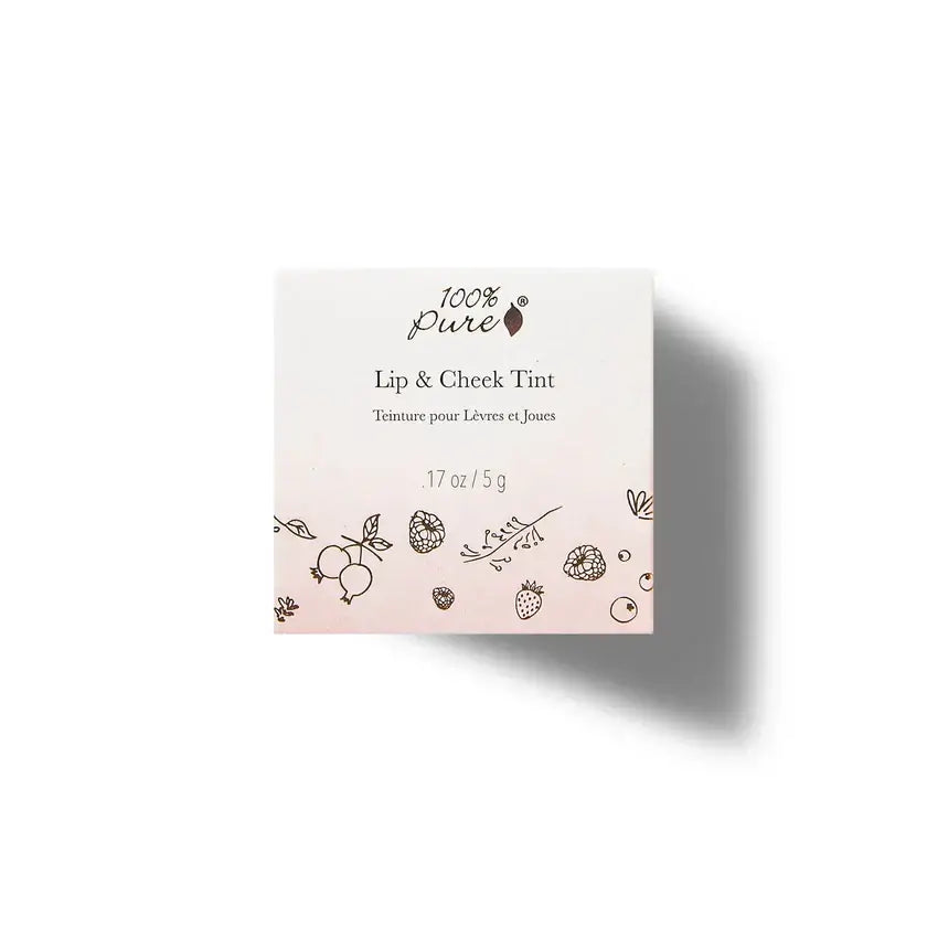 100% Pure Lip & Cheek Tint packaging on a white background