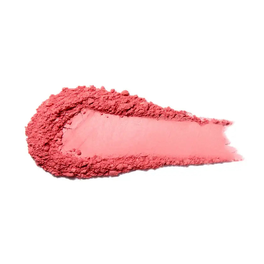 Natural fruit pigmented blush swatch in soft pink shade on a white background.