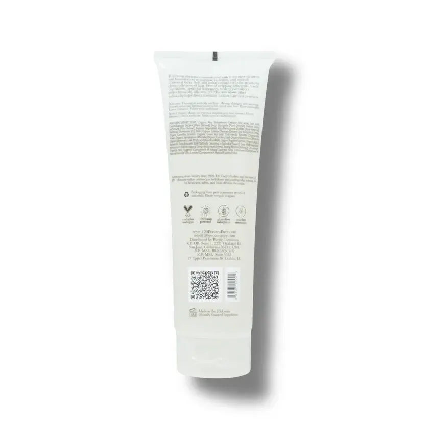 Glossy Locks Repair Shampoo back view tube with details for restoring hair strength and softness