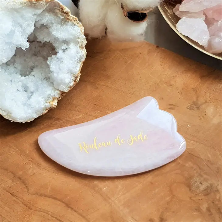 Gua Sha Sculpting Feather - Pink Quartz