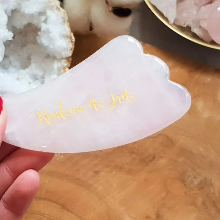 Gua Sha Sculpting Feather - Pink Quartz