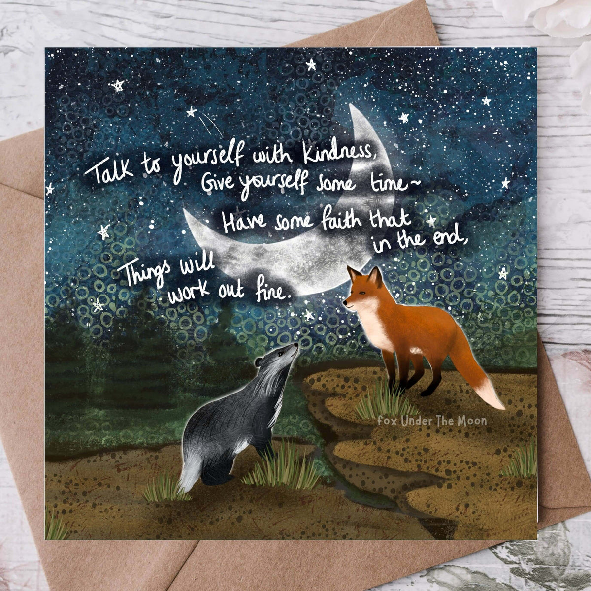 Have Faith - Greeting Card by Fox Under The Moon featuring uplifting artwork and a positive message.