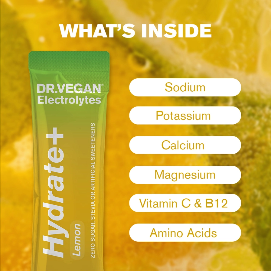 Hydrate+ | Lemon | Complete Electrolytes | Box of 15 Sachets