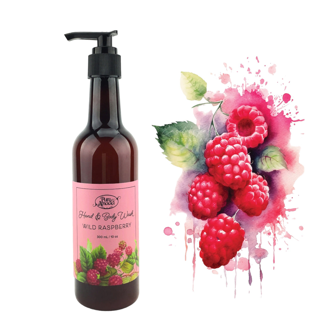 Wild Raspberry Natural Hand & Body Wash 300ml - Pure Anada