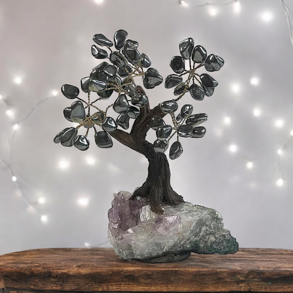 Hematite Gemstone Tree 7" - Handmade by Brazil Gems