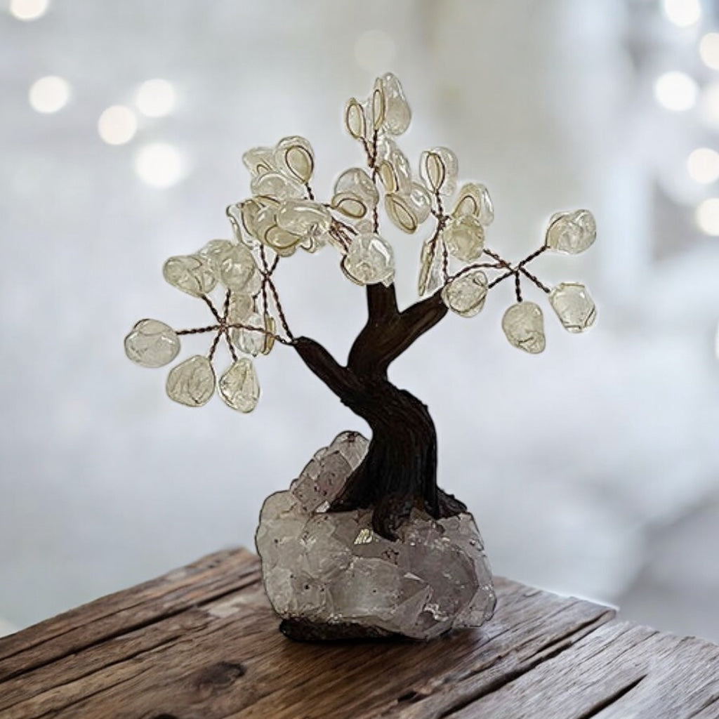 Clear Quartz Gemstone Tree 5" - Handmade by Brazil Gems