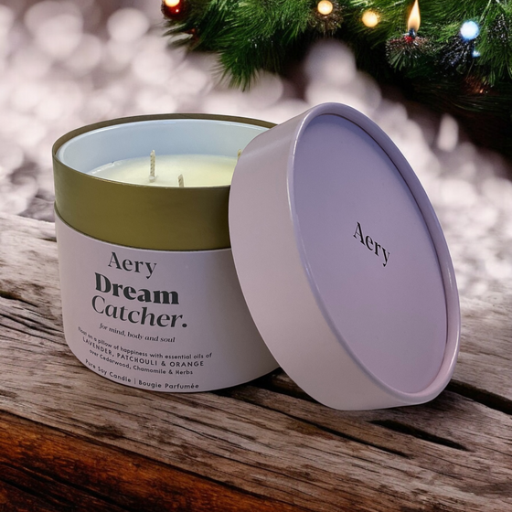 Dream Catcher Triple Wick Candle - Lavender Patchouli and Orange- Aery Living