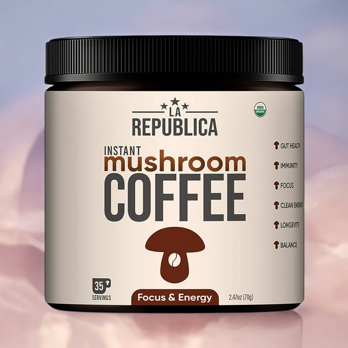 Instant 7 Mushroom Coffee -  La Republica