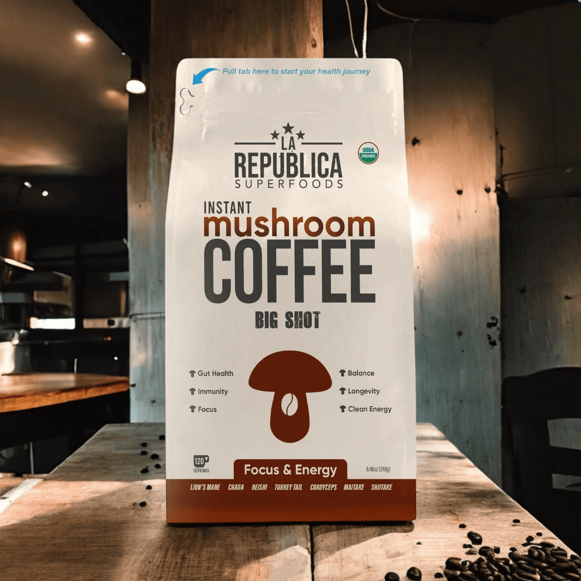 Instant 7 Mushroom Coffee BIG SHOT - La Republica