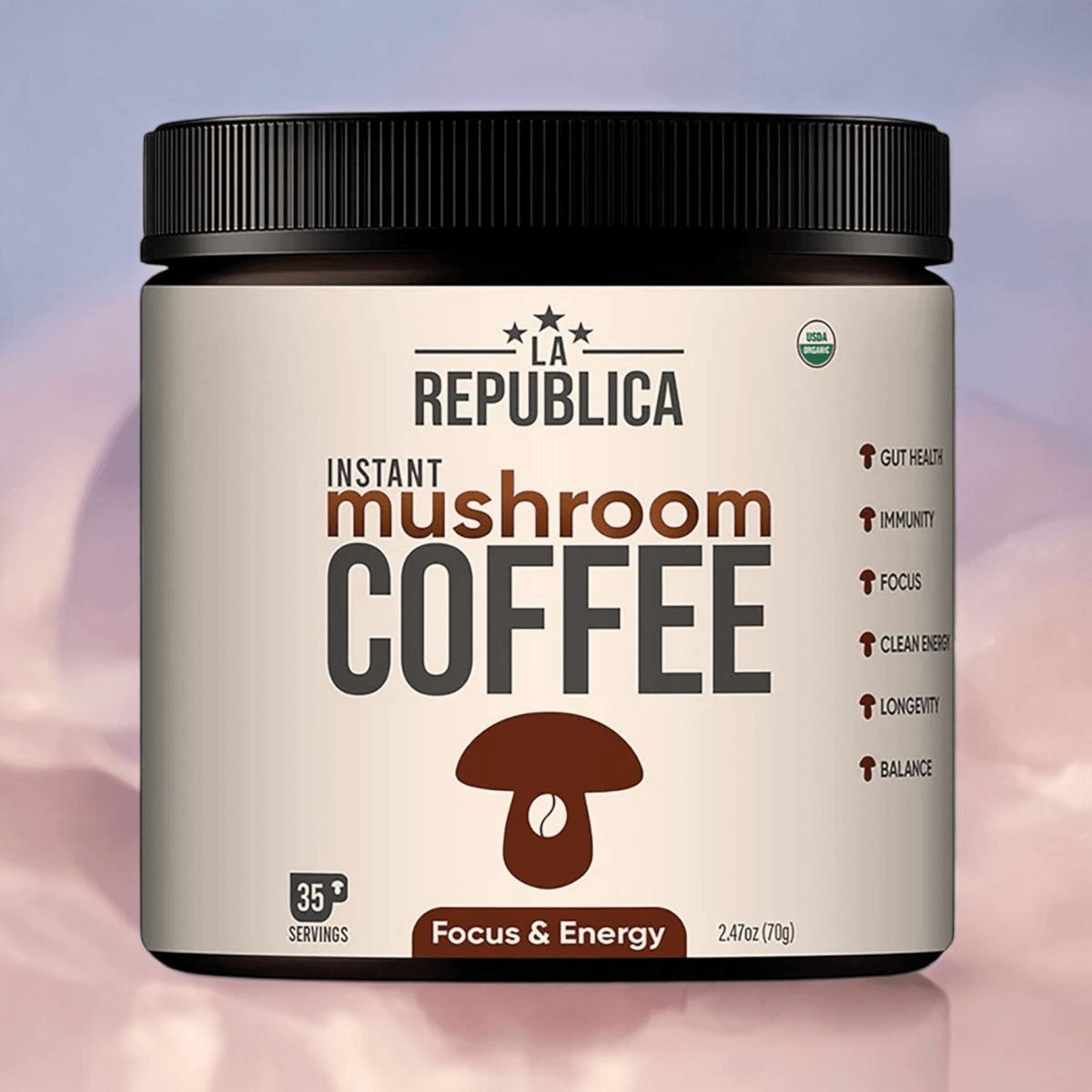 Instant 7 Mushroom Coffee – Wild-Crafted Superfood Blend |La Republica