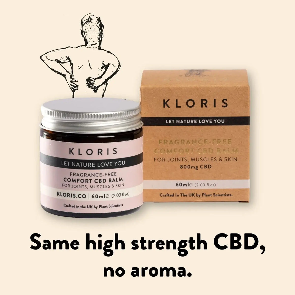 KLORIS Scent Free High Strength CBD Balm