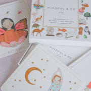 Yoga Flash Cards by Mindful & Co featuring playful illustrations for kids' yoga poses, inspiring mindfulness and movement.