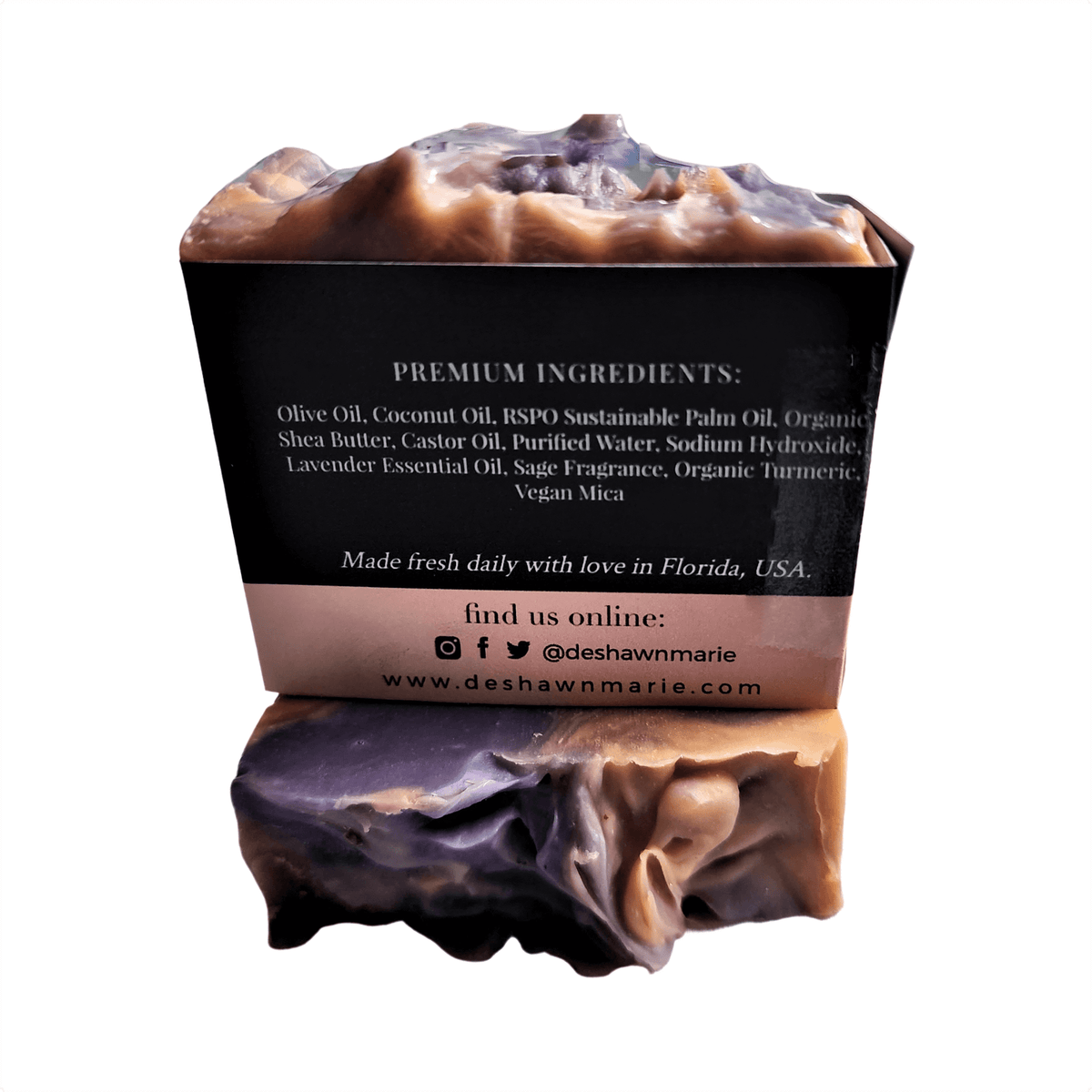 Lavender Sage Bar Soap - Soap Boutique with premium ingredients list and rich purple hues