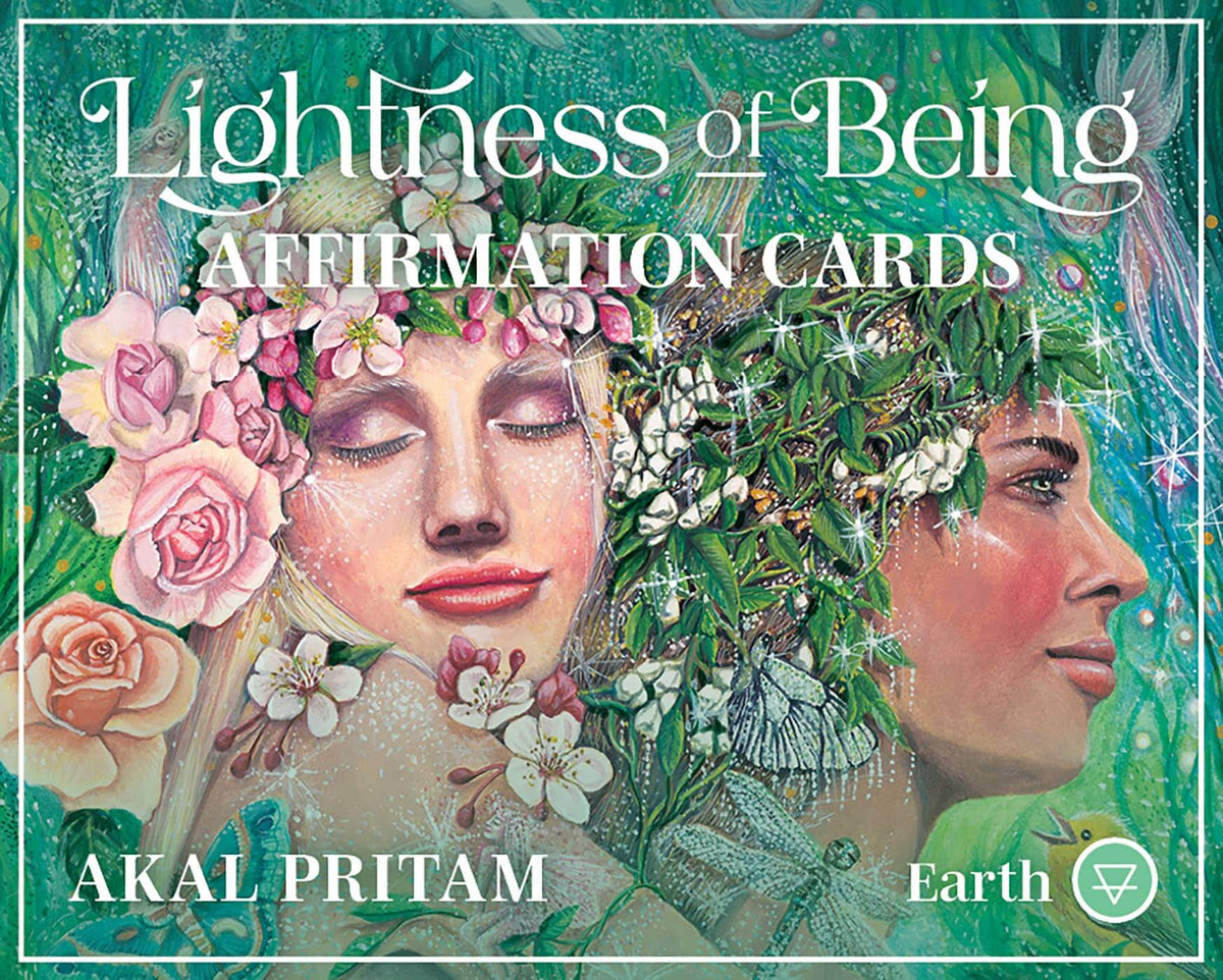 Lightness of Being Card Deck cover featuring affirmation cards with floral designs and serene imagery.