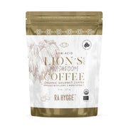 Package of Lion's Mushroom Coffee by RA Hygge on a white background