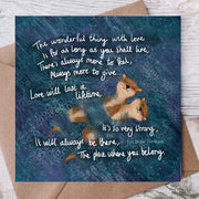 "Love" Wedding, Anniversary & Relationship Card featuring otters and romantic quote about love.