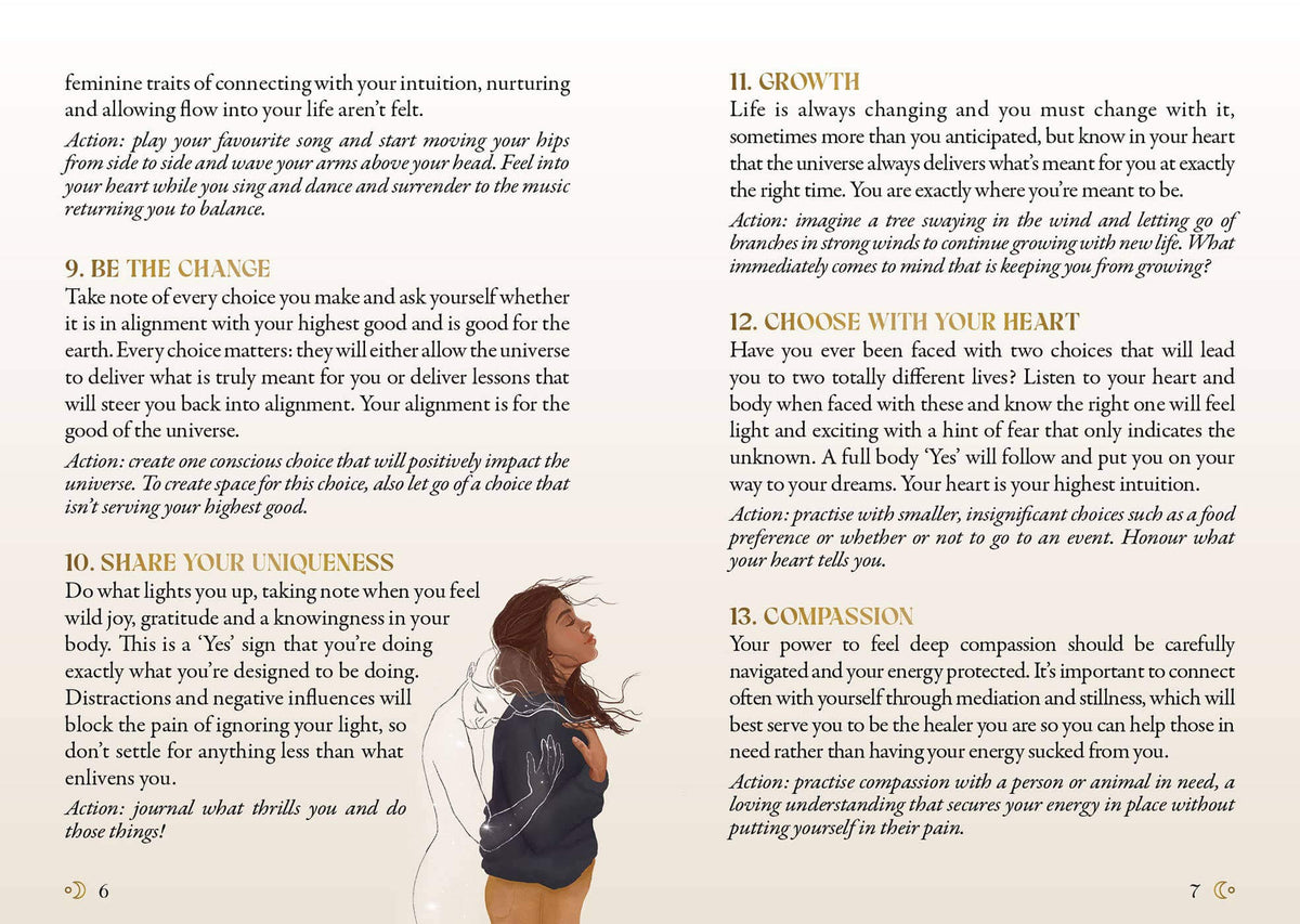 Page from a book with text and an illustration of a woman dancing.