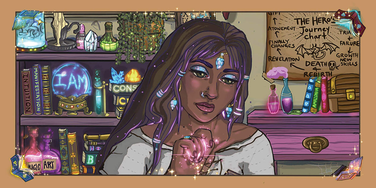 Magical Messages from the Universe card deck with mystical art and inspirational elements.