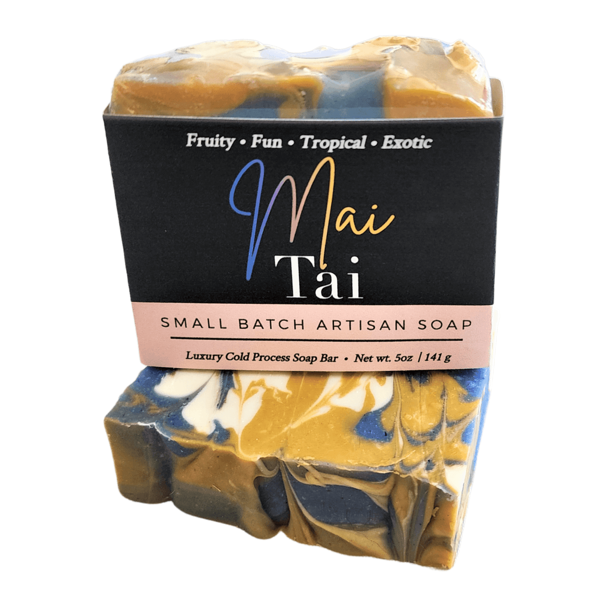 Mai Tai Soap Bar - Soap Boutique, handcrafted soap with vibrant colors and fruity fragrance, 5 oz artisan soap.