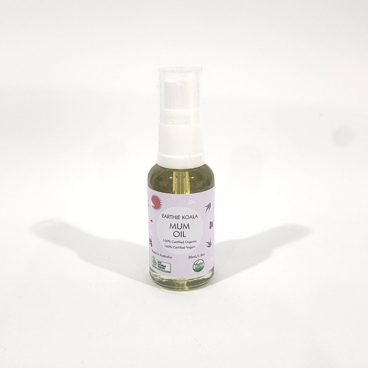 Mum and Bub Minis - Earthie Koala organic mum oil in a spray bottle for gentle skincare.