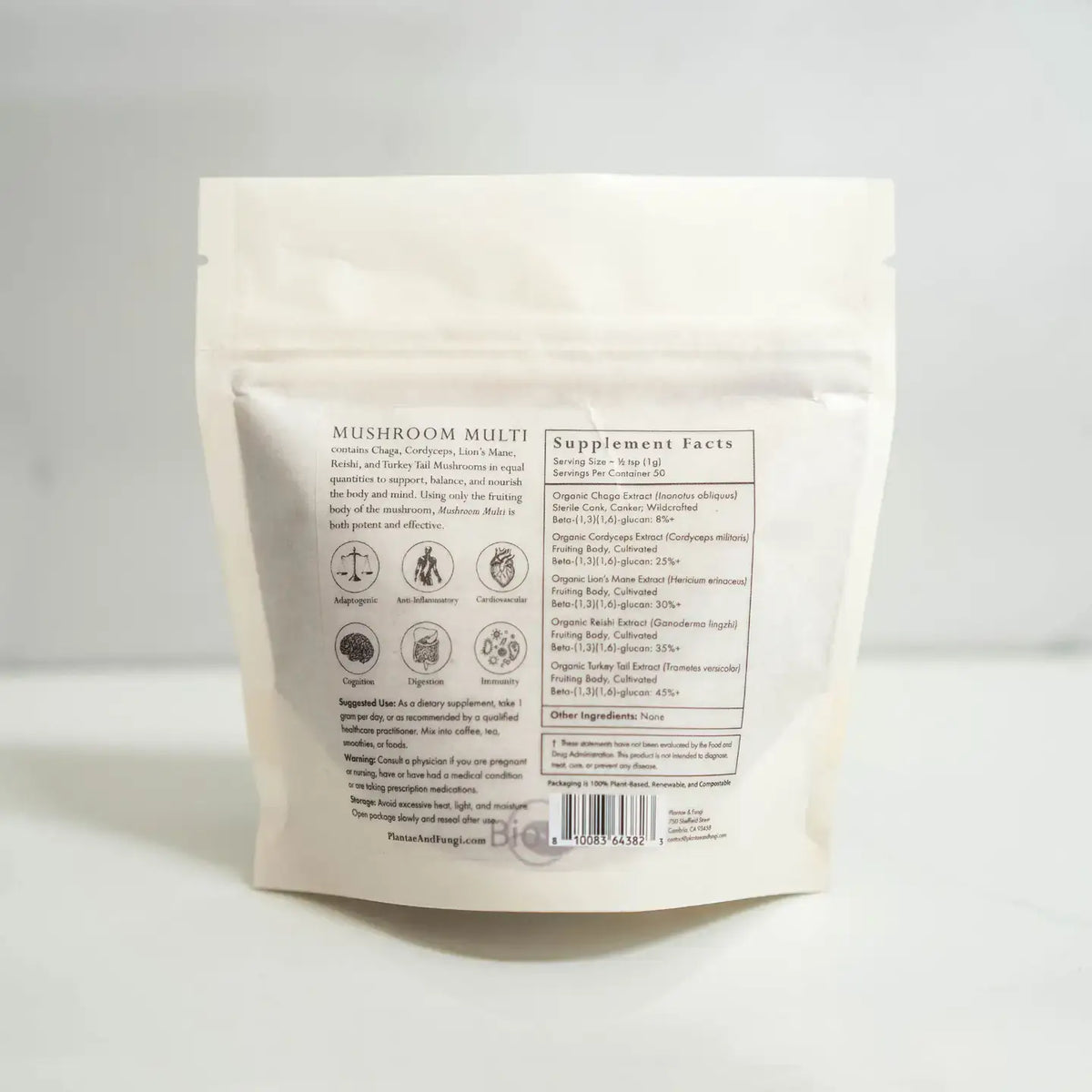 Mushroom Multi Powder - 5 Mushroom Blend For Daily Wellness