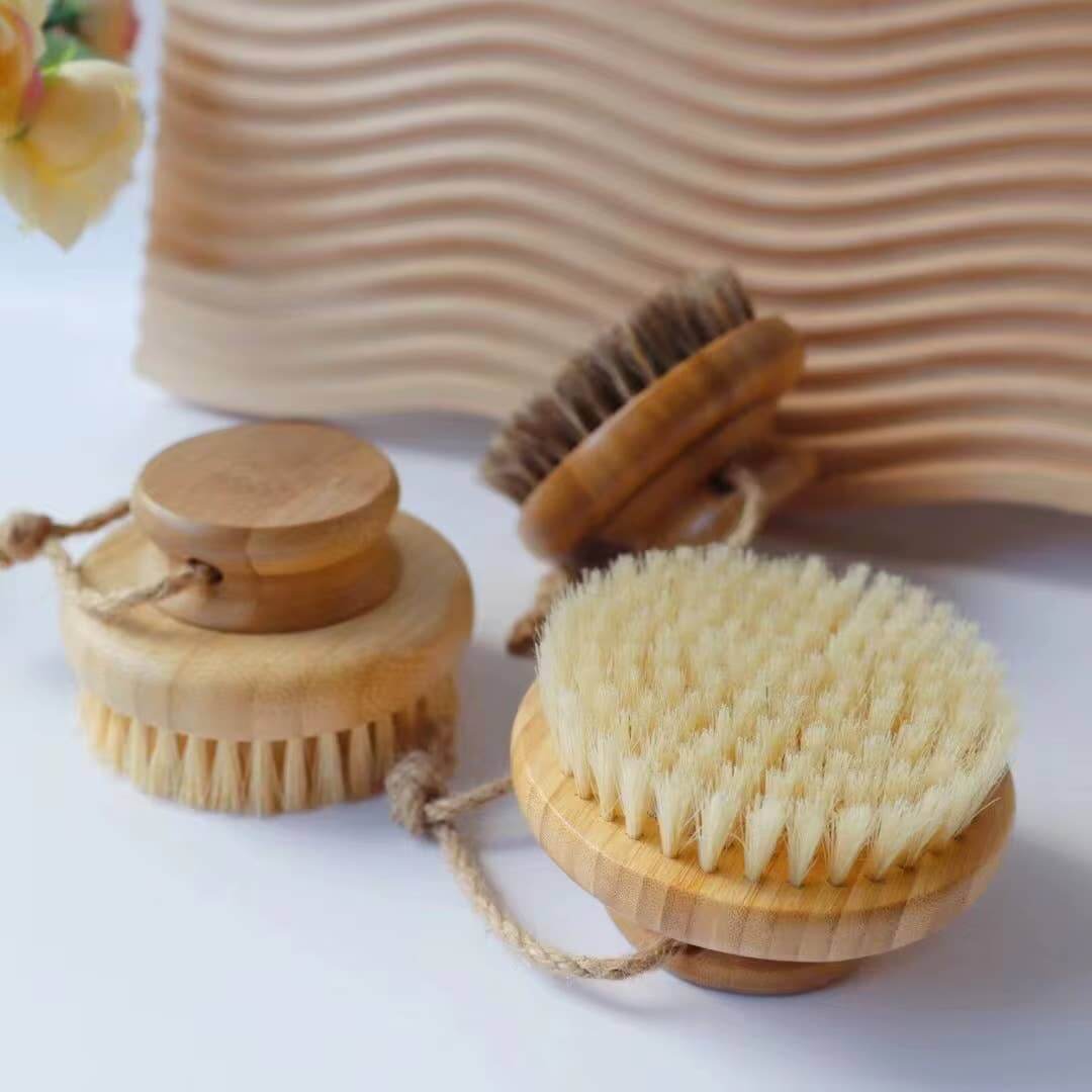 Sisal Bristle Body Brush - Smile Boutiques trio of natural wooden brushes for effective dry brushing and exfoliation.
