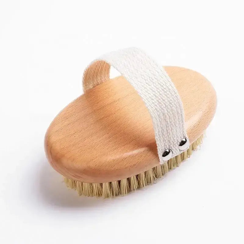 Sisal Bristle Body Brush - Smile Boutiques with wooden handle and sisal bristles for effective dry brushing.