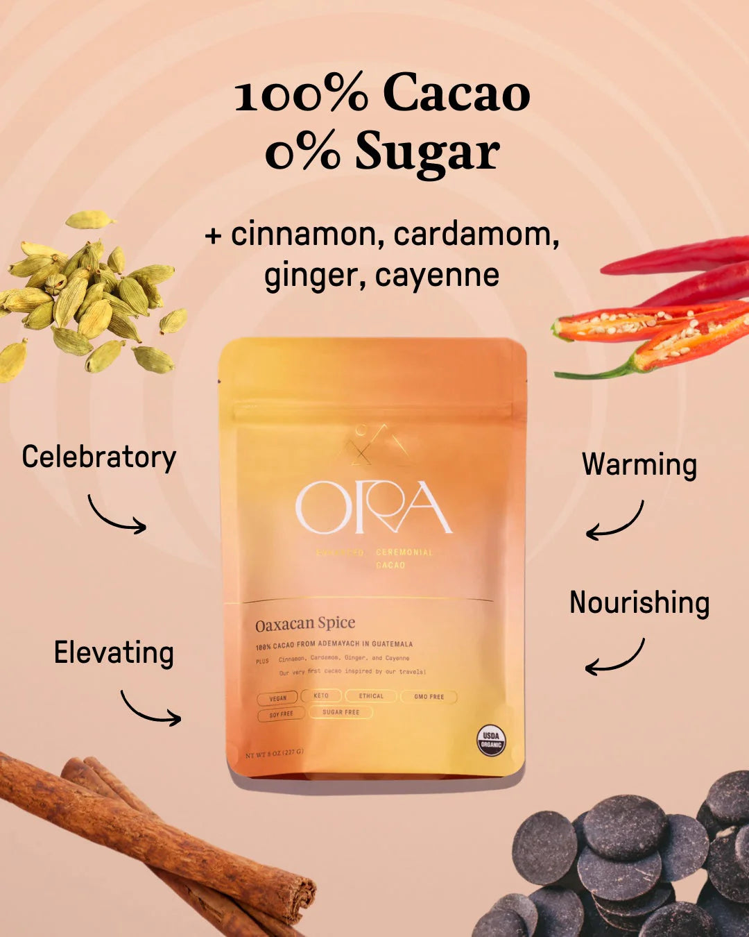 Ora Pure Organic Ceremonial Cacao - Oaxacan Spice