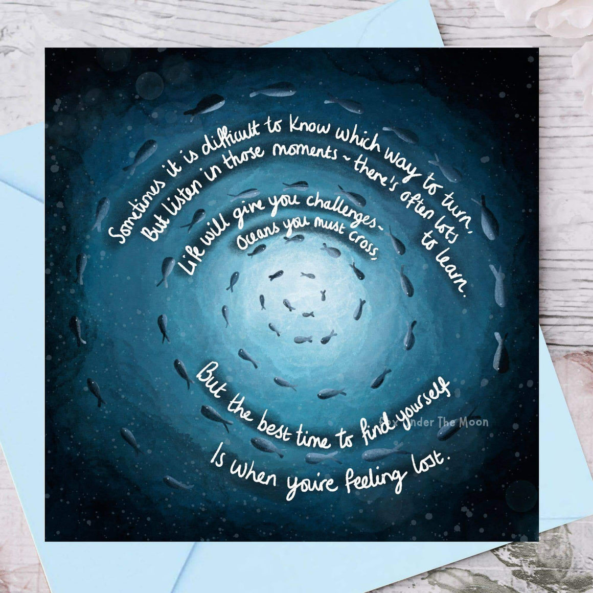 Oceans' - Greeting Card by Fox Under The Moon featuring thoughtful artwork and a comforting message for difficult times.
