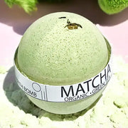 Organic Matcha Green Tea Large Bath Bomb – 8oz | Pure Drop
