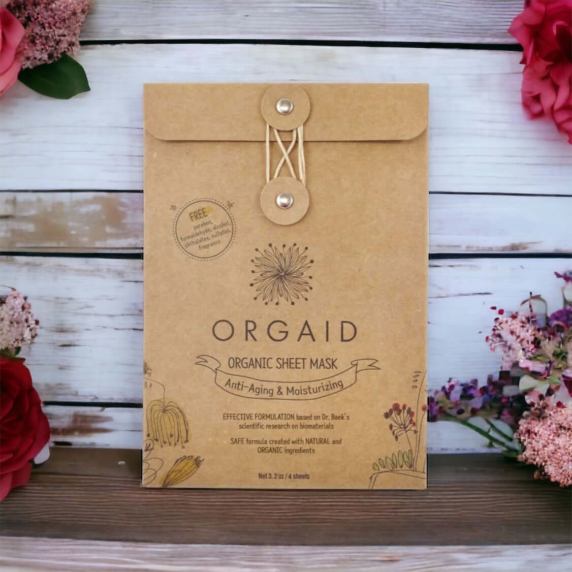 Organic Sheet Mask Anti-Aging & Moisturising - 4 Pack