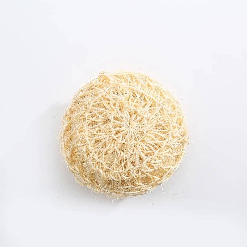 Natural loofah sponge on a white background
