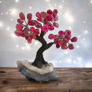 Pink Agate Gemstone Tree 7" - Handmade by Brazil Gems