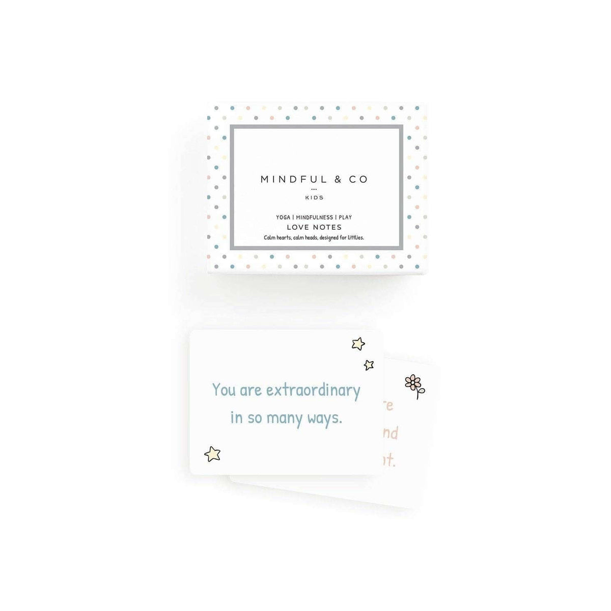 Love Notes - Mindful and Co Kids affirmation cards with positive messages for children.