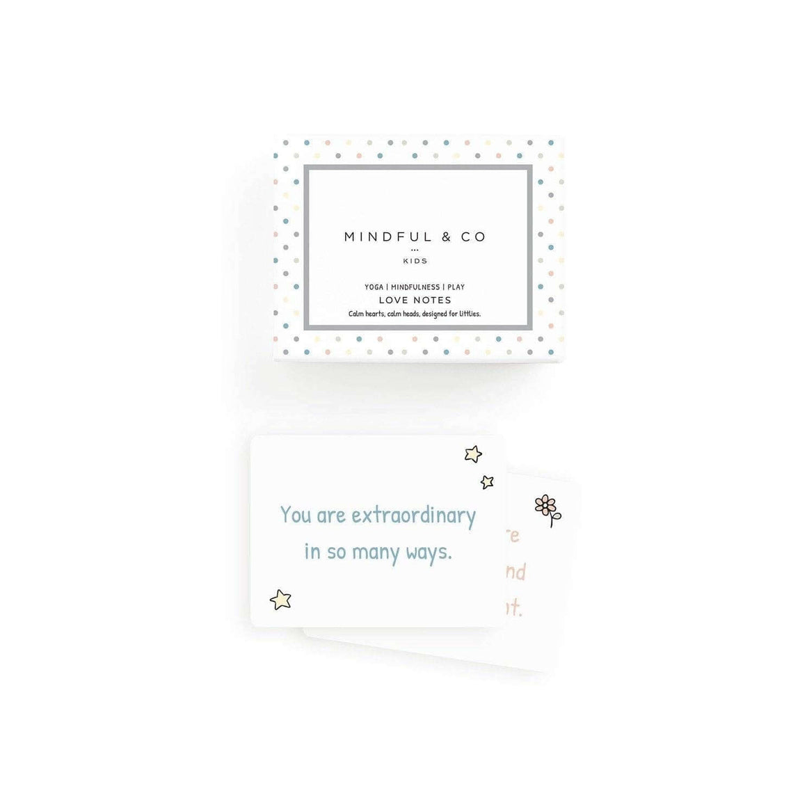 Love Notes - Mindful and Co Kids affirmation cards with positive messages for children.
