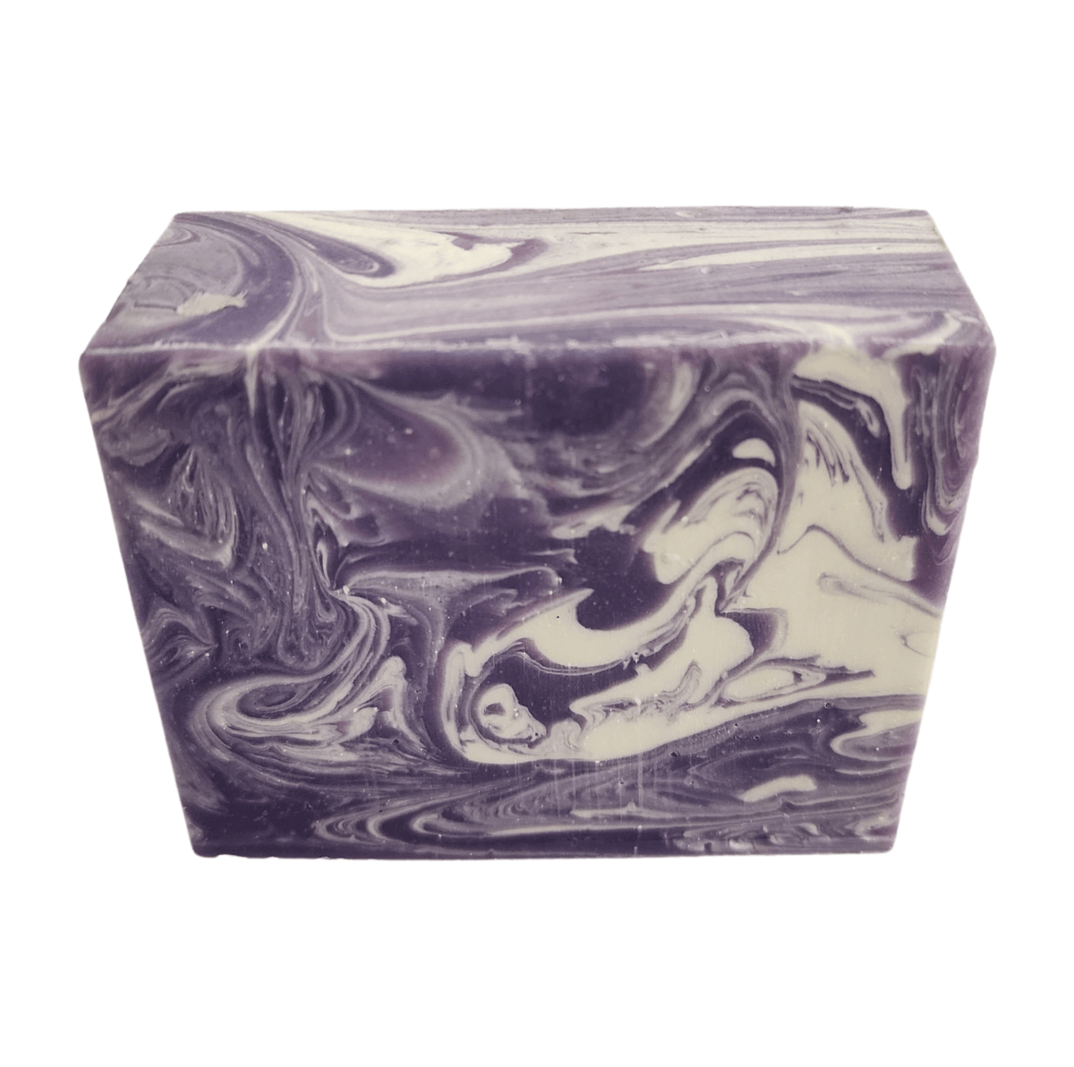 Purple Peach Soap Bar - Soap Boutique, a handcrafted 5 oz bar featuring vibrant purple and cream swirls.