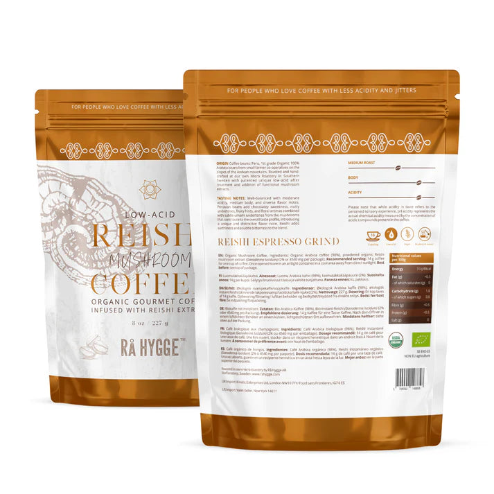 Reishi Mushroom Coffee Espresso ground 227 g  8 oz - Ra Hygge  ingredients