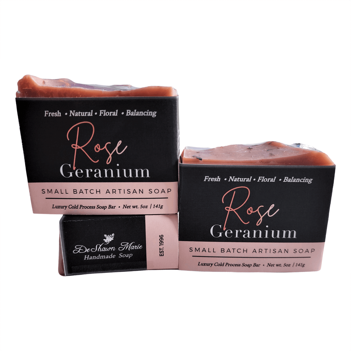 Rose Geranium Bar Soap - Soap Boutique, handcrafted artisan soap, floral scent, luxury small batch soap.