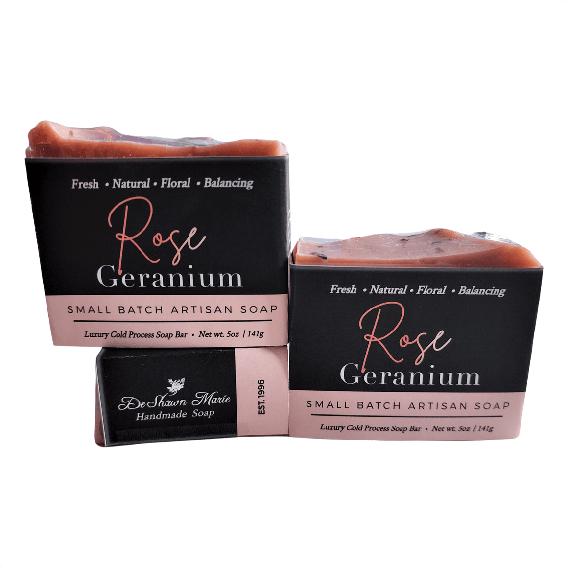 Rose Geranium Bar Soap - Soap Boutique, handcrafted artisan soap, floral scent, luxury small batch soap.