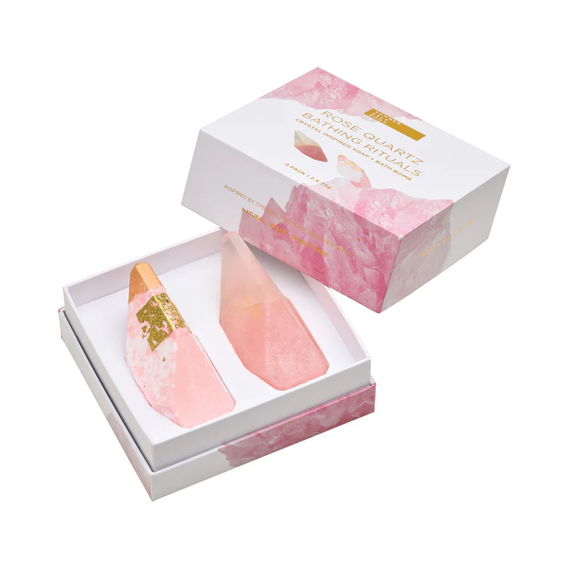 Rose Quartz Bathing Rituals | 2 Pack (Soap & Bath Bomb)