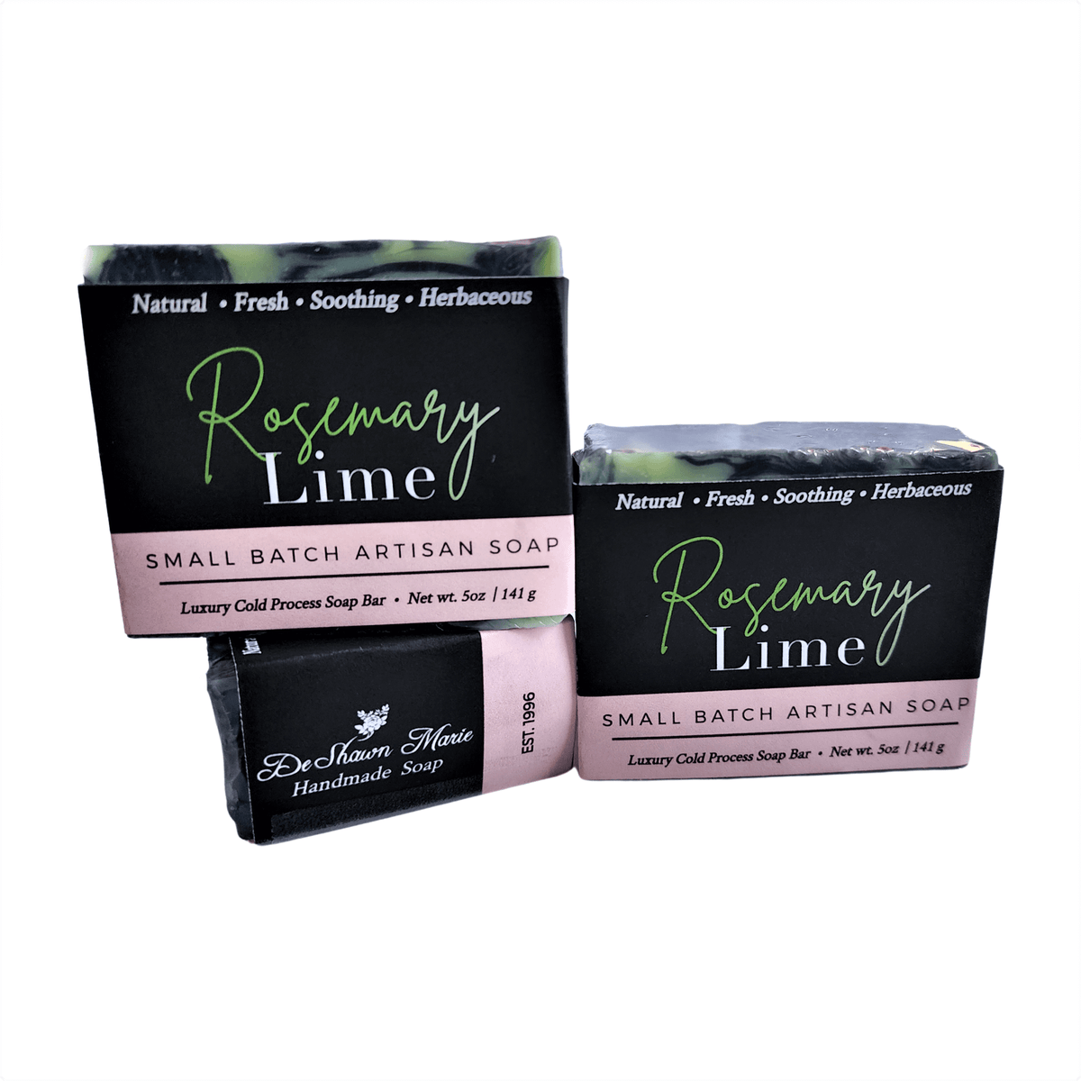 Rosemary Lime Soap Bar - Soap Boutique, handcrafted artisan soap with zesty lime and earthy rosemary in eye-catching packaging.