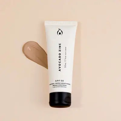 SPF 50 Natural Tinted Moisturiser 50ml - Avocado Zinc