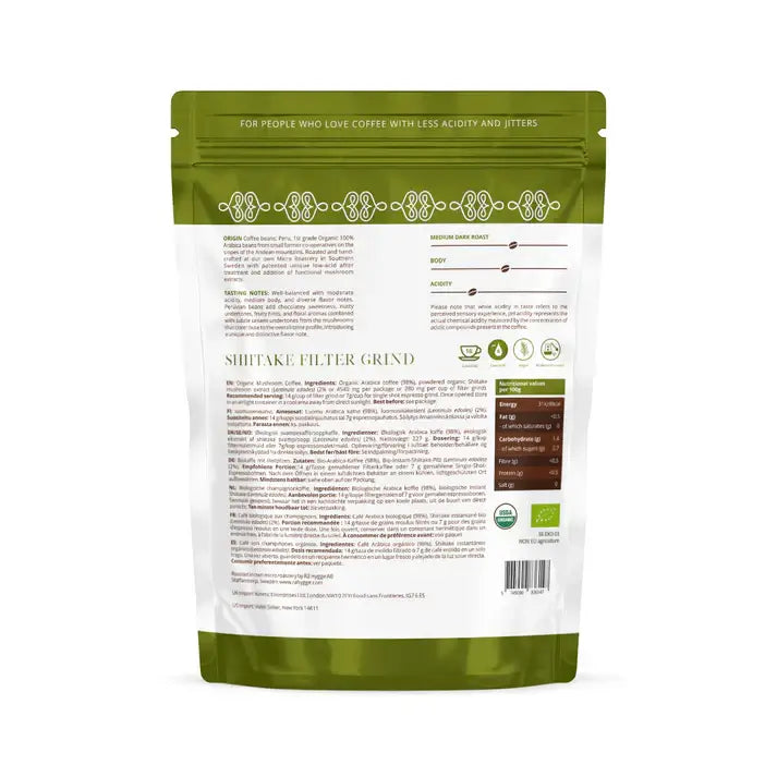 Shiitake Mushroom Coffee Filter ground 227 g / 8 oz - Ra Hygge