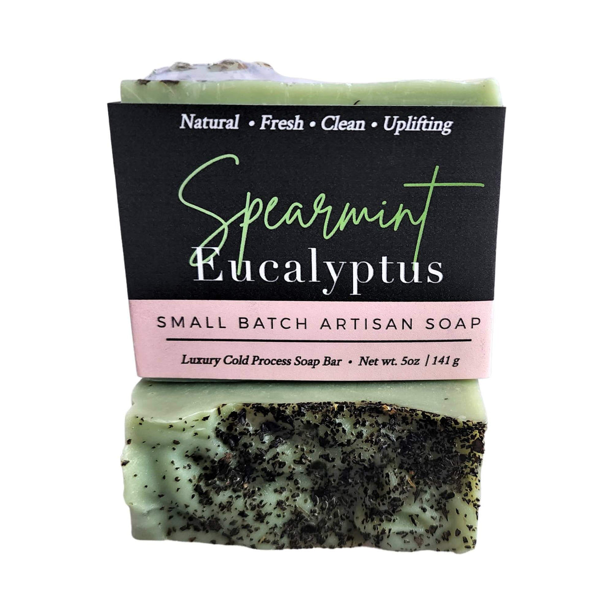 Spearmint Eucalyptus Bar Soap - Soap Boutique, handcrafted soap with energizing aroma and gentle exfoliation.